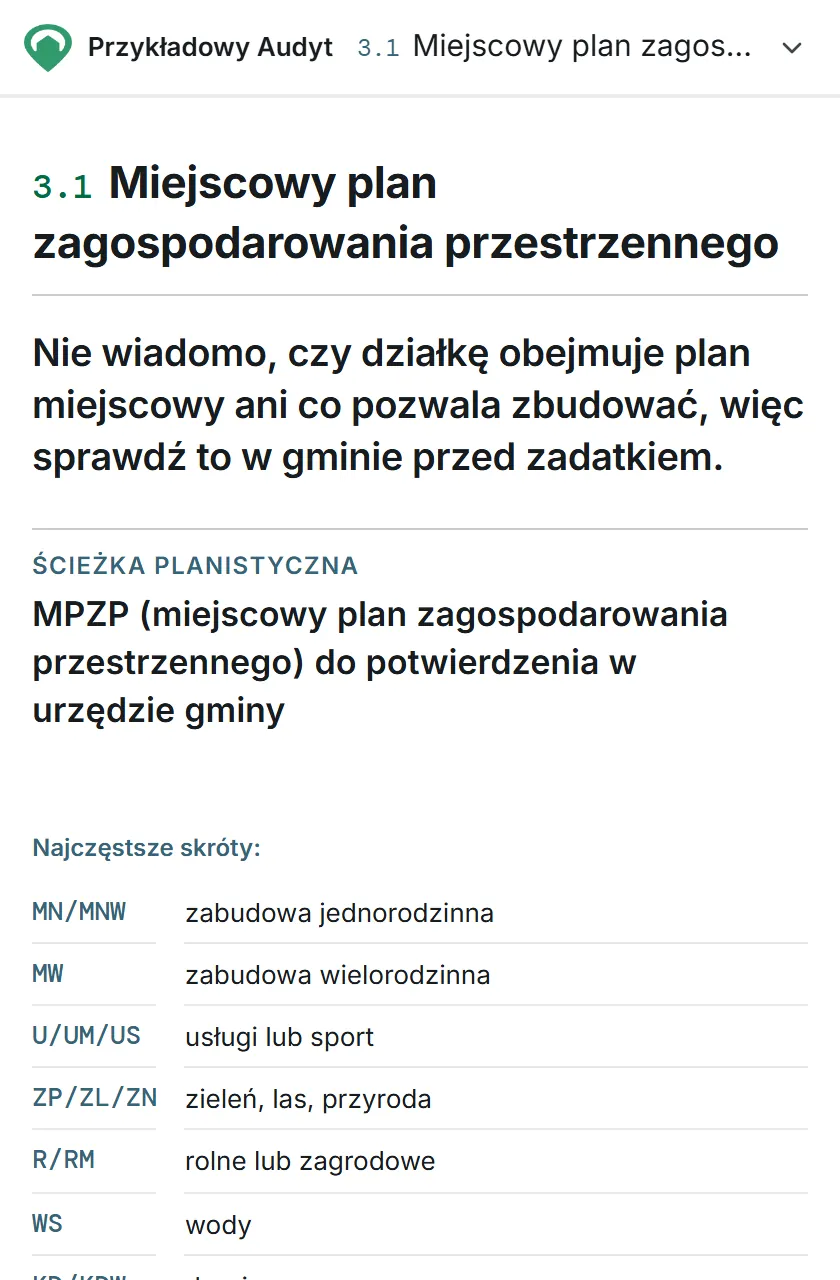 Przejrzyj przykładowy Audyt na tej stronie