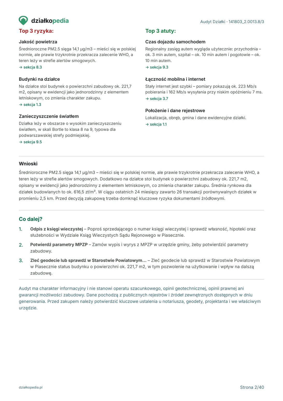 Przykładowy Audyt Działki - strona 2 z 40
