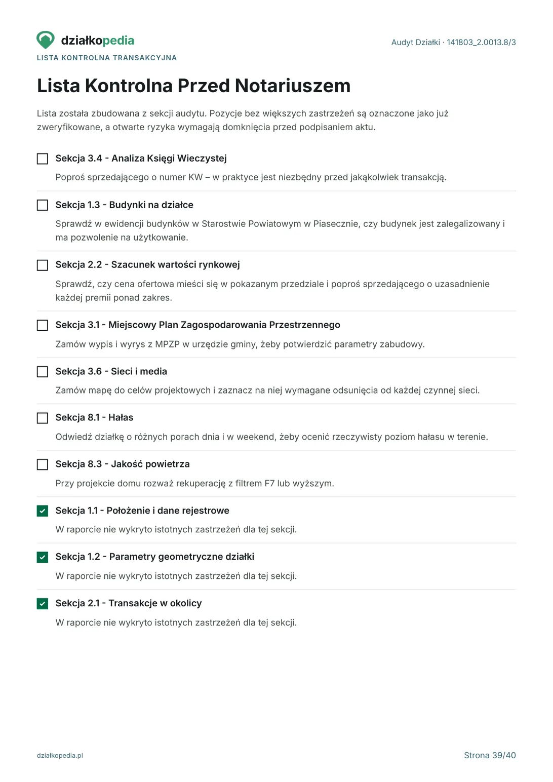 Przykładowy Audyt Działki - strona 39 z 40